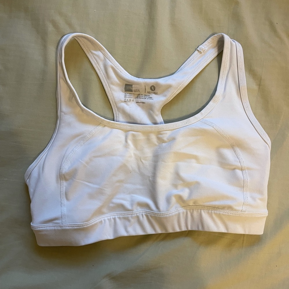 White Xersion sports bra
